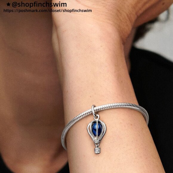 Pandora Blue Hot Air Balloon Travel Charm - Picture 5 of 6